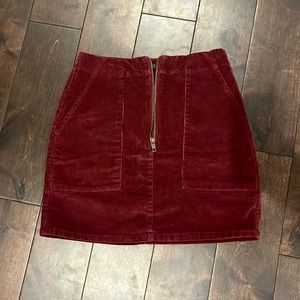 Velvet maroon skirt